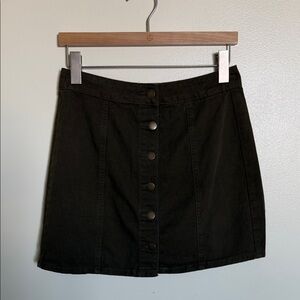 SHEIN green Button-Front Mini Skirt